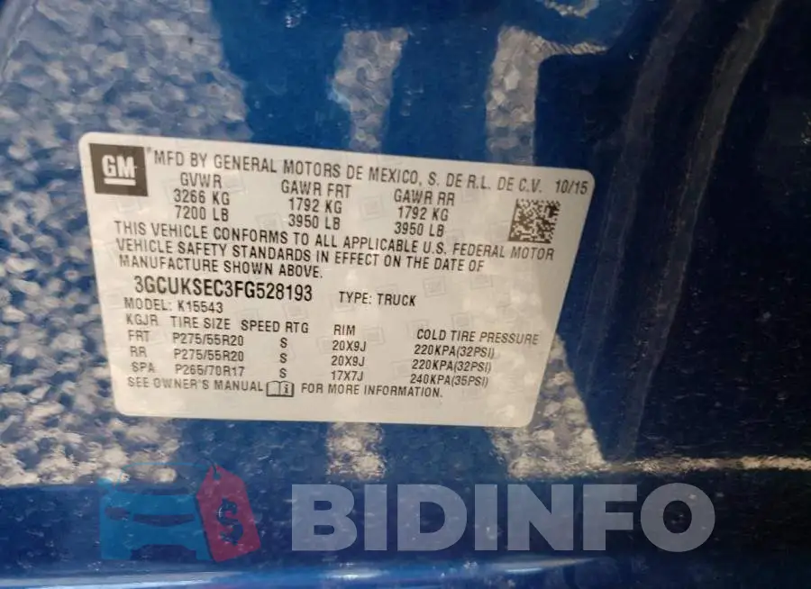 3GCUKSEC3FG528193 Photo# 12