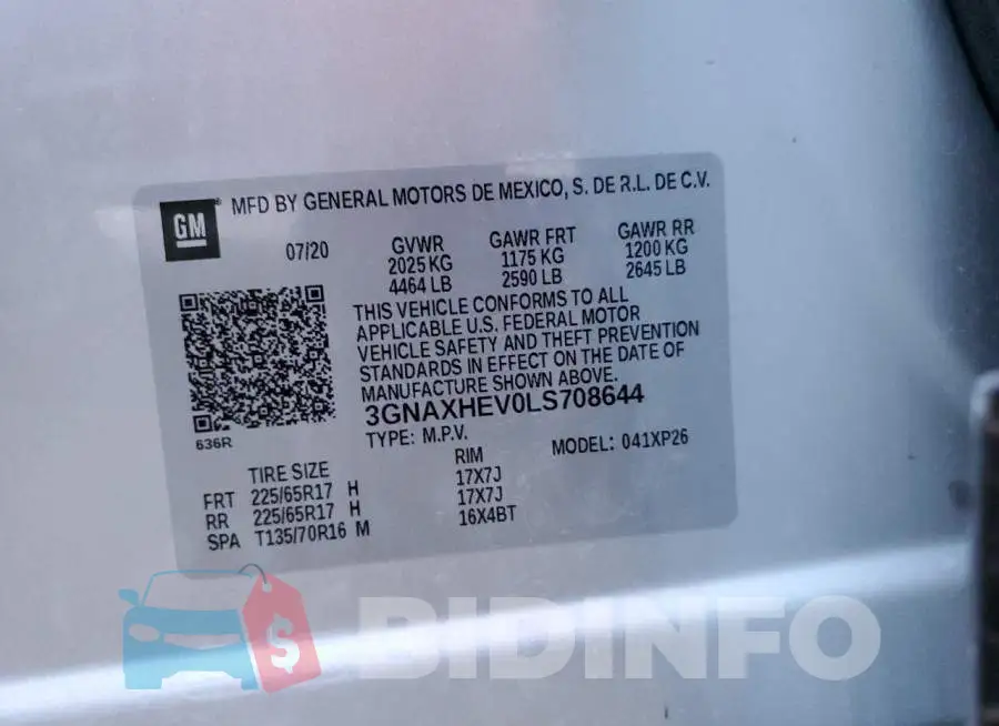 3GNAXHEV0LS708644 Photo# 10