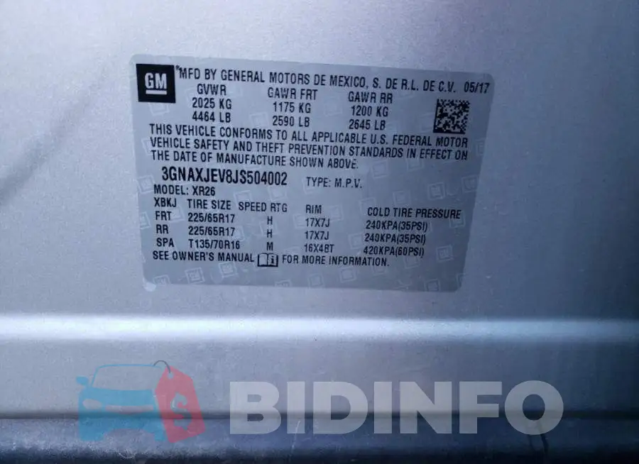 3GNAXJEV8JS504002 Photo# 13