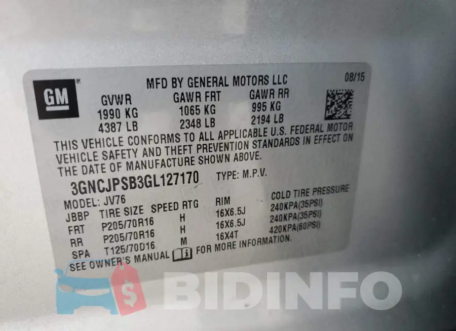 3GNCJPSB3GL127170 Photo# 13