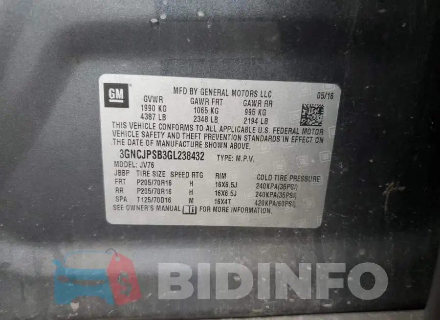 3GNCJPSB3GL238432 Photo# 12