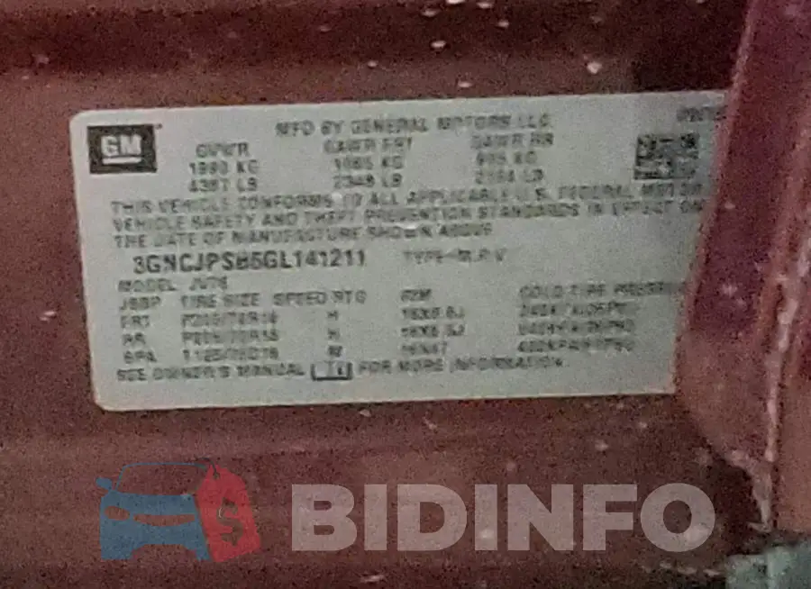3GNCJPSB6GL141211 Photo# 13