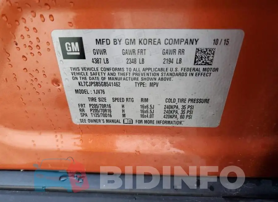 KL7CJPSB5GB541462 Photo# 13