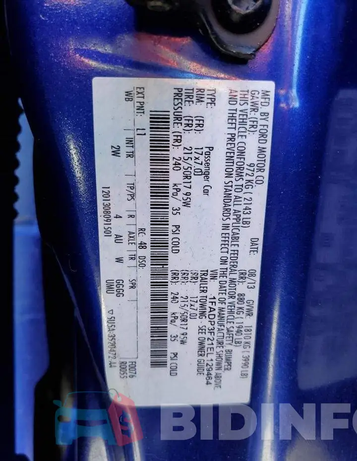 1FADP3F21EL129464 Photo# 12