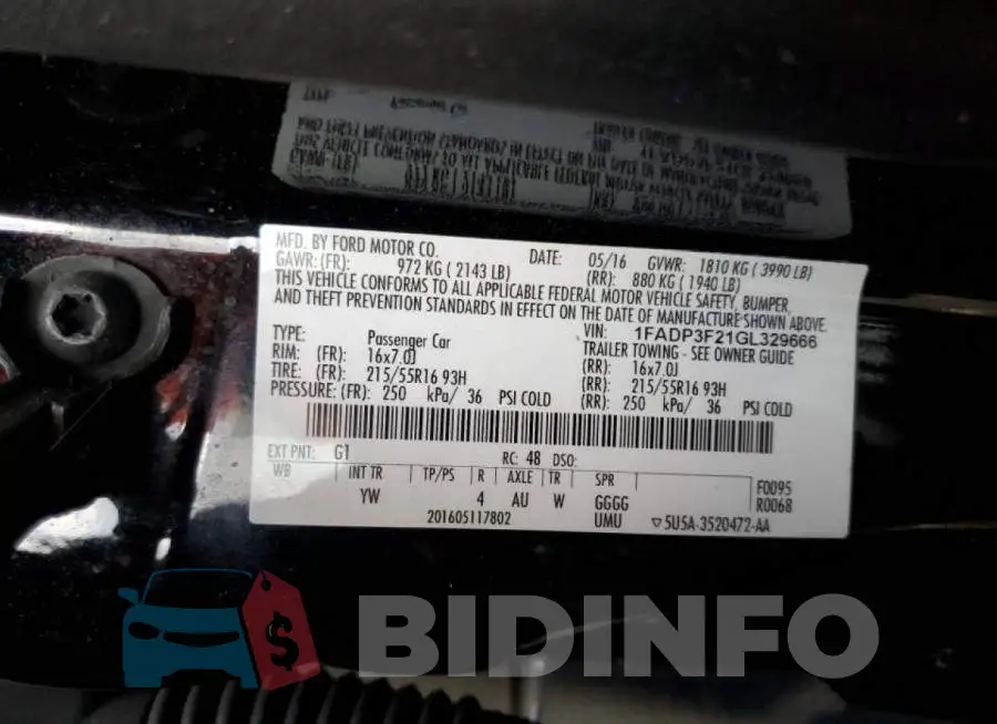1FADP3F21GL329666 Photo# 13