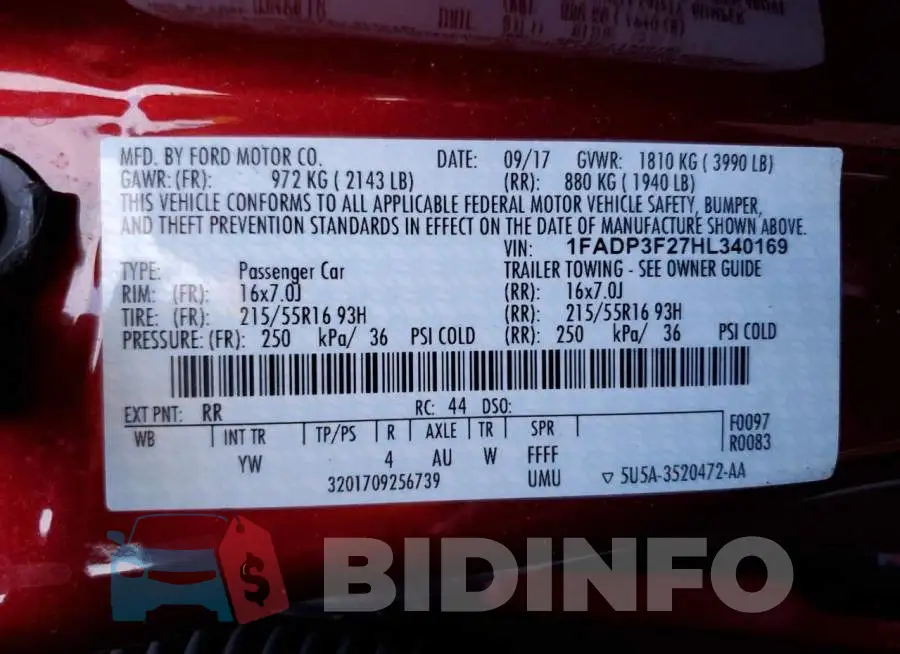 1FADP3F27HL340169 Photo# 12