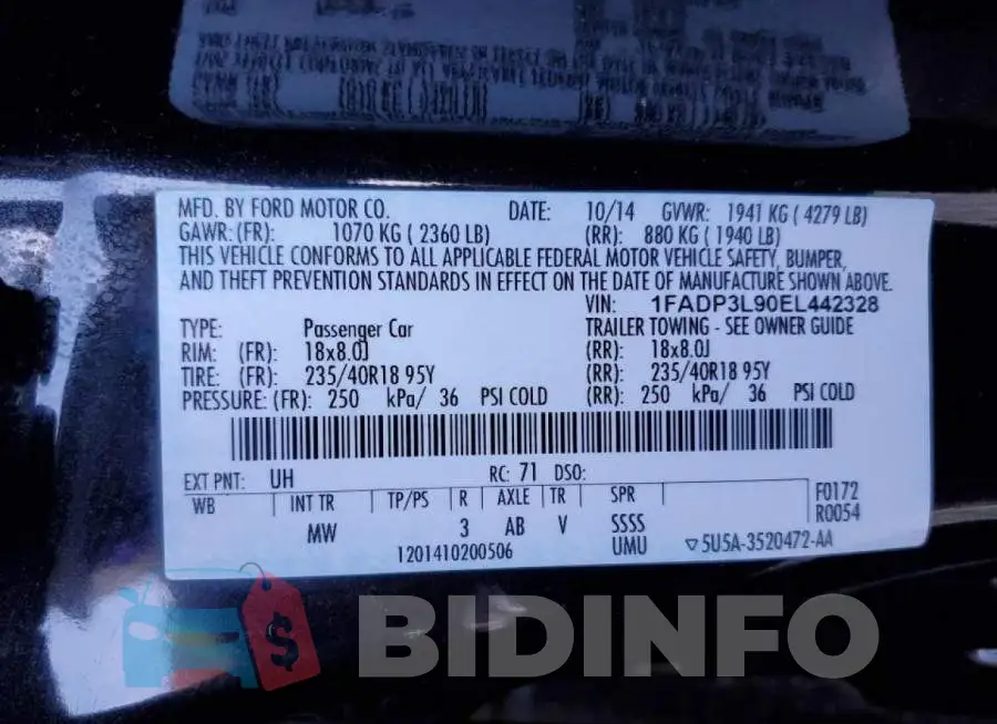 1FADP3L90EL442328 Photo# 10