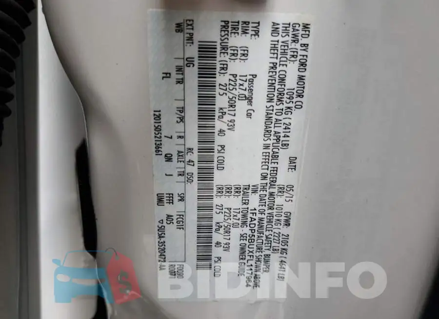 1FADP5BUXFL117964 Photo# 12