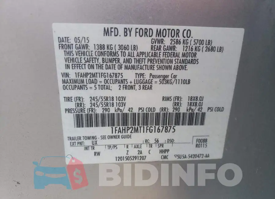 1FAHP2MT1FG167875 Photo# 12