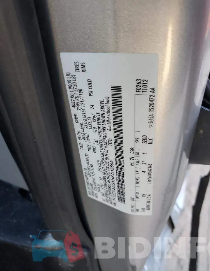 1FBZX2ZG1HKA13505 Photo# 13