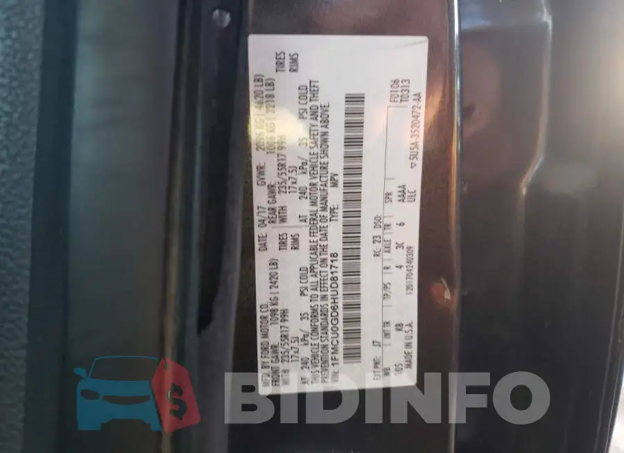 1FMCU0GD6HUD81718 Photo# 13