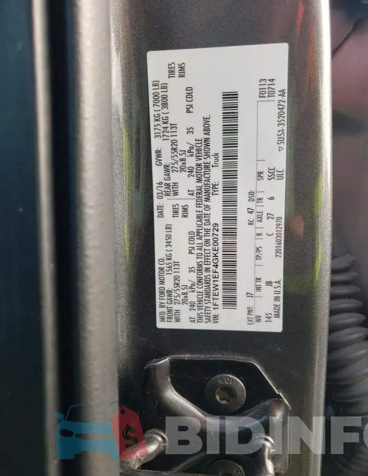 1FTEW1EF4GKE00729 Photo# 12