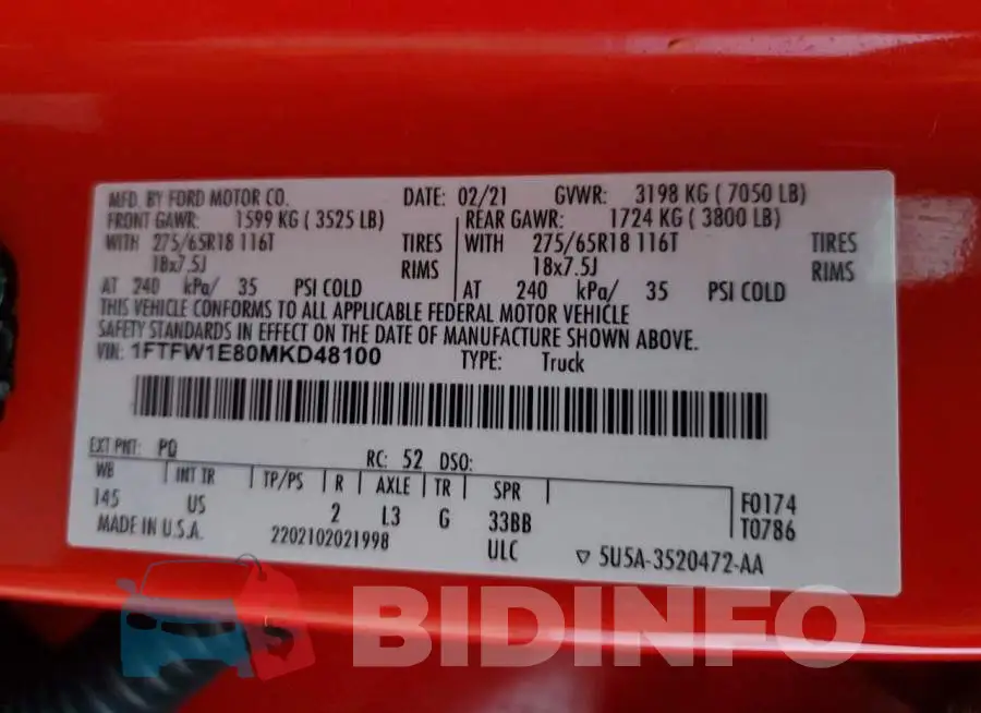 1FTFW1E80MKD48100 Photo# 12