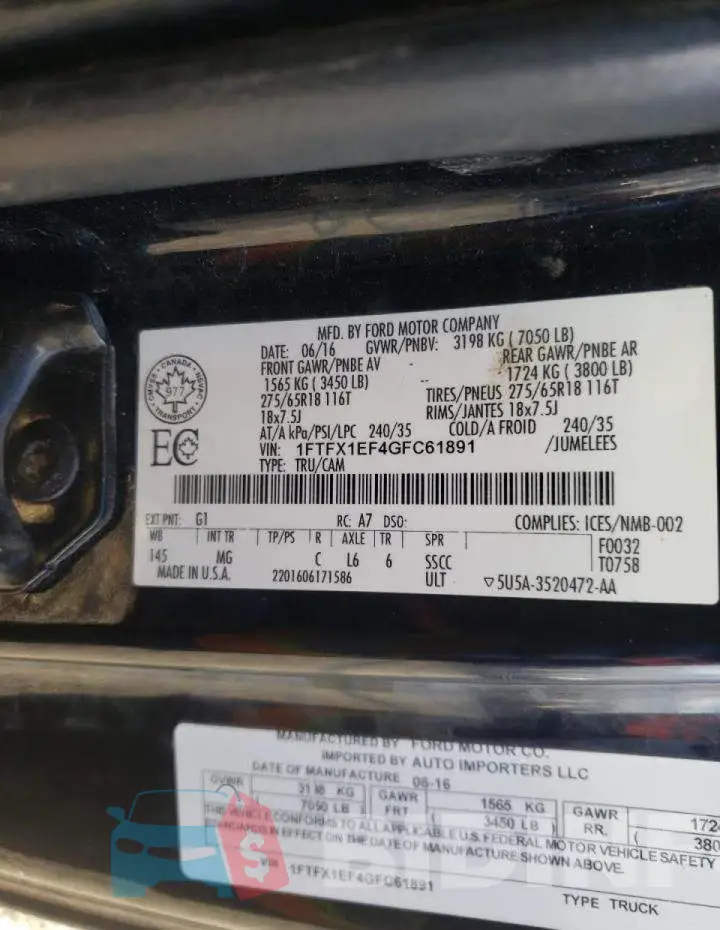 1FTFX1EF4GFC61891 Photo# 12