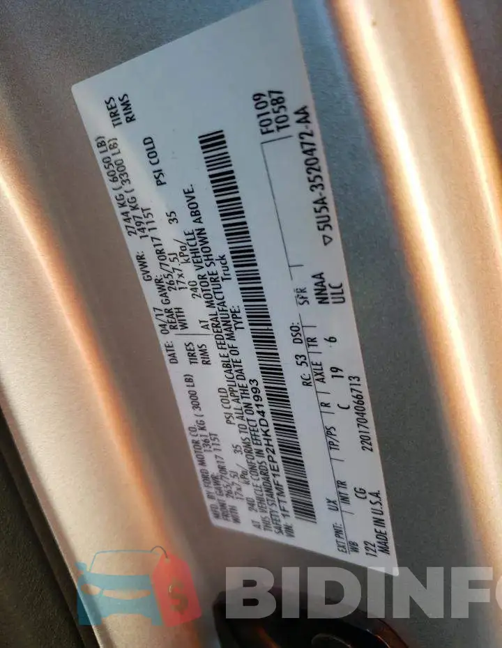 1FTMF1EP2HKD41993 Photo# 10