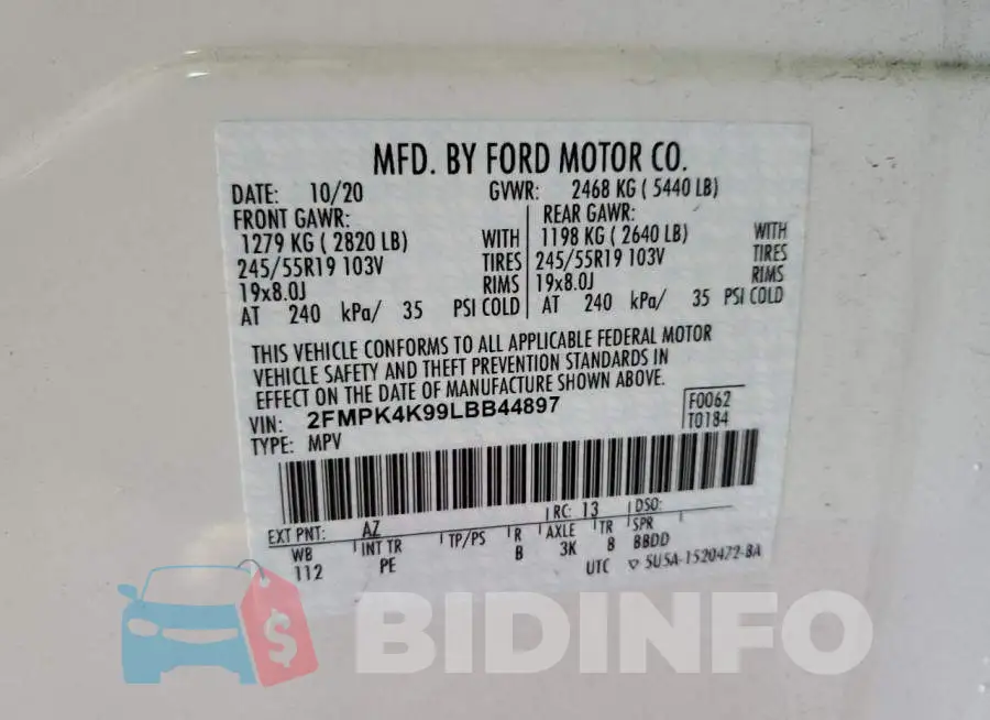 2FMPK4K99LBB44897 Photo# 13