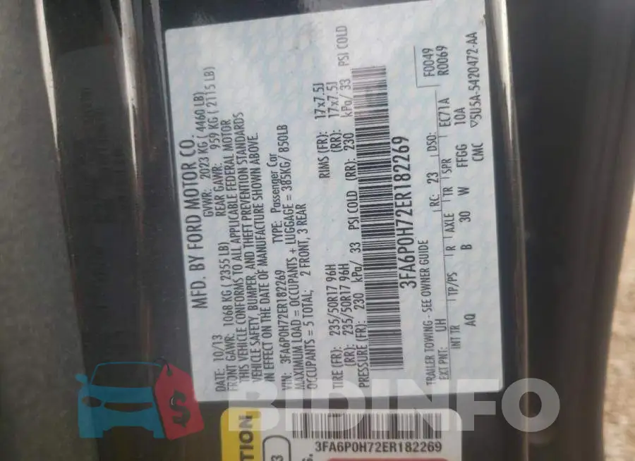 3FA6P0H72ER182269 Photo# 12