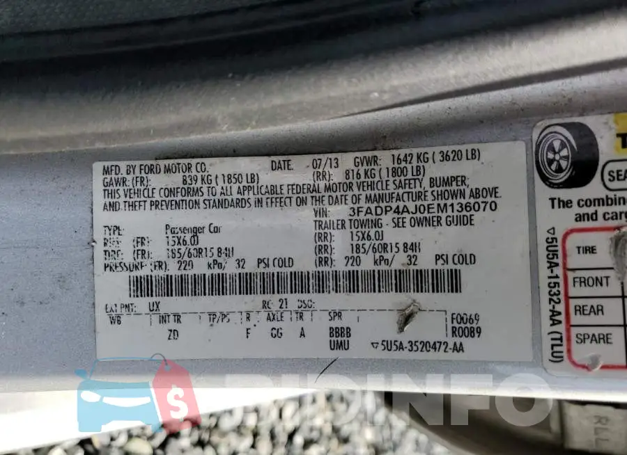 3FADP4AJ0EM136070 Photo# 12