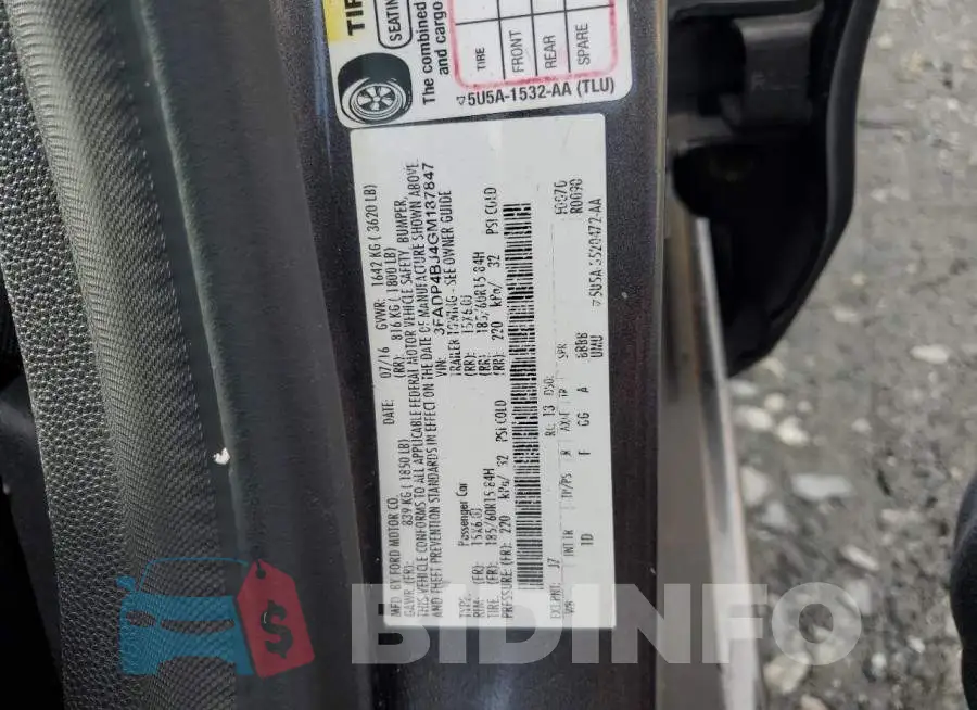 3FADP4BJ4GM187847 Photo# 12