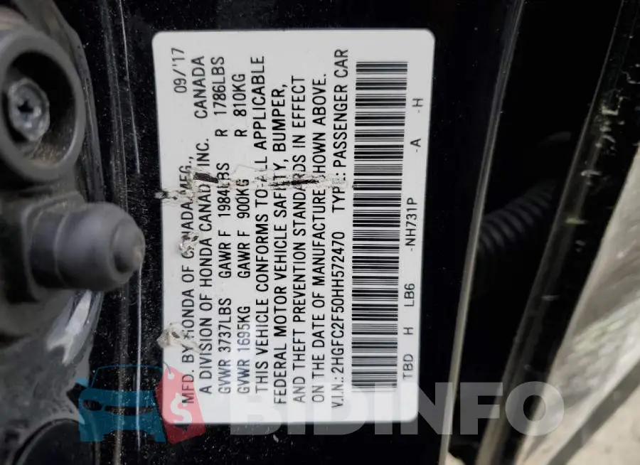 2HGFC2F50HH572470 Photo# 12