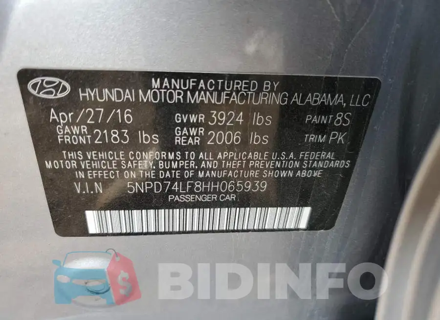 5NPD74LF8HH065939 Photo# 12
