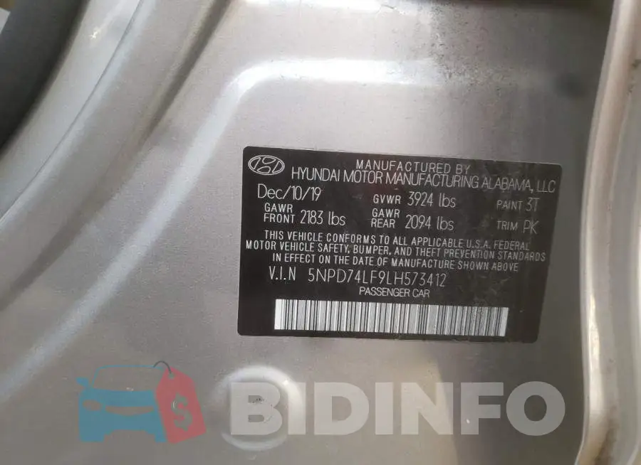 5NPD74LF9LH573412 Photo# 12