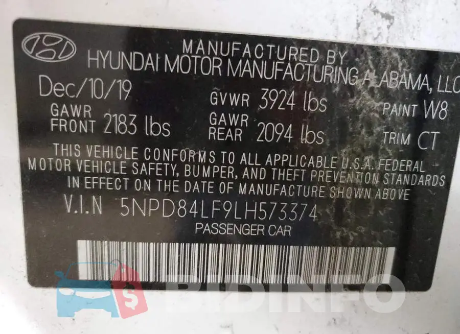 5NPD84LF9LH573374 Photo# 12