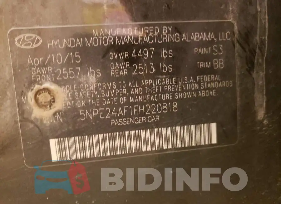 5NPE24AF1FH220818 Photo# 12