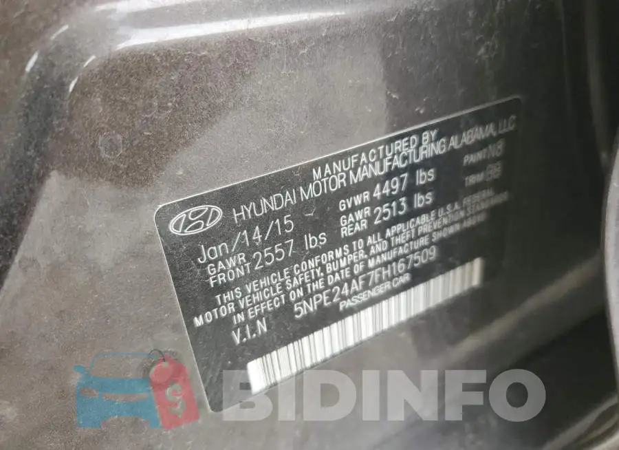 5NPE24AF7FH167509 Photo# 12