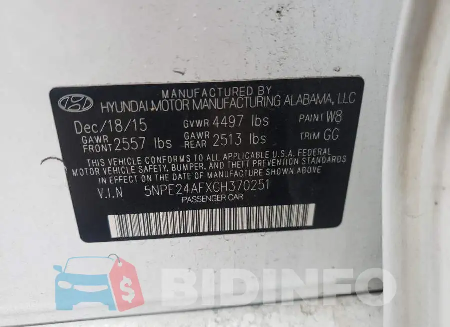 5NPE24AFXGH370251 Photo# 12