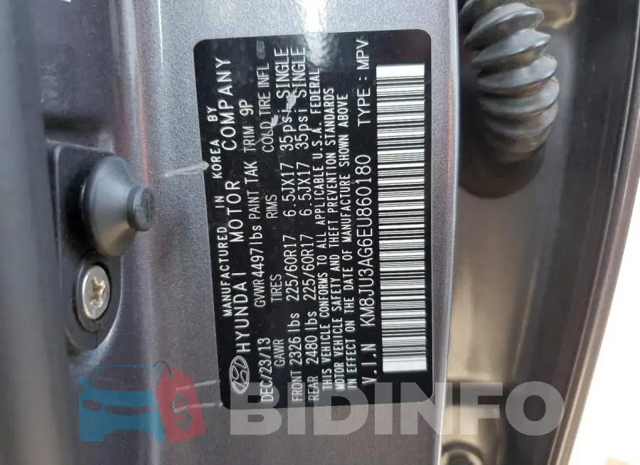 KM8JU3AG6EU860180 Photo# 13