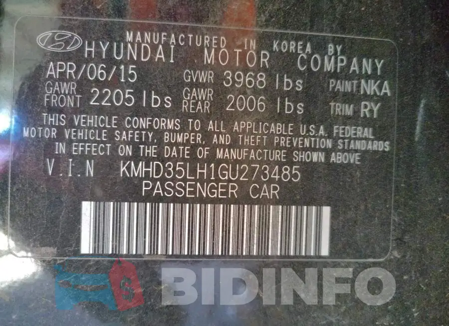 KMHD35LH1GU273485 Photo# 12