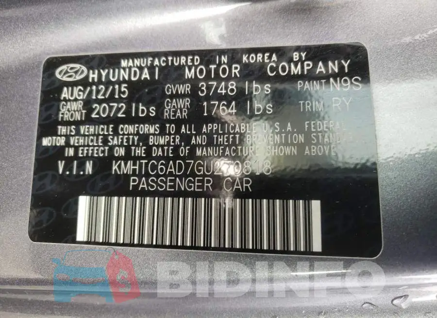 KMHTC6AD7GU270818 Photo# 12