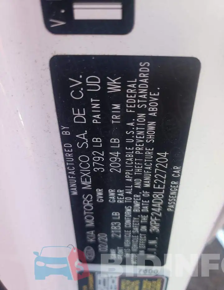 3KPF24AD8LE227204 Photo# 10