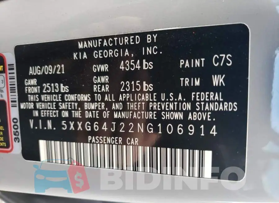 5XXG64J22NG106914 Photo# 10