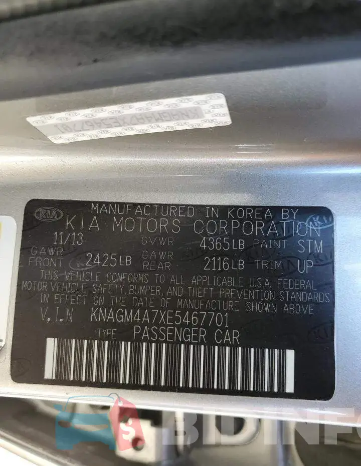 KNAGM4A7XE5467701 Photo# 12