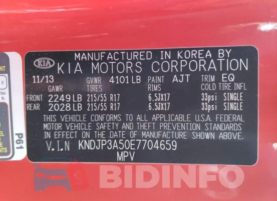 KNDJP3A50E7704659 Photo# 12