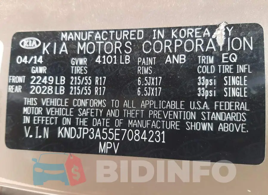 KNDJP3A55E7084231 Photo# 12
