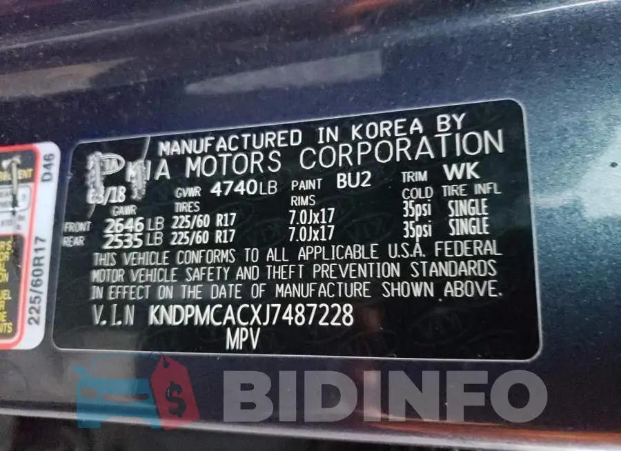 KNDPMCACXJ7487228 Photo# 13