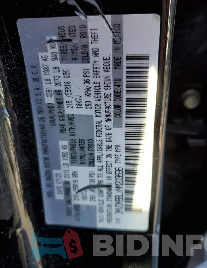 3MVDMBBLXMM203696 Photo# 13
