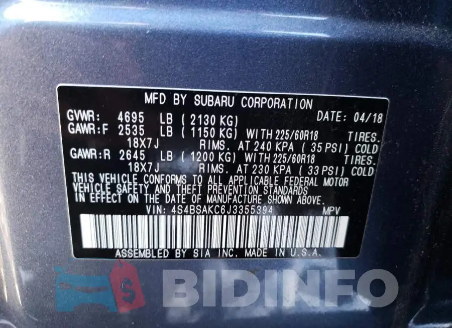 4S4BSAKC6J3355394 Photo# 13