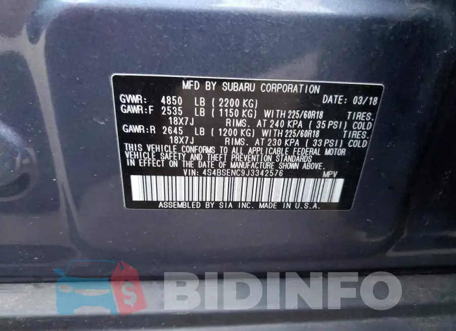 4S4BSENC9J3342576 Photo# 12