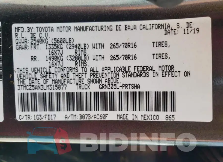 3TMCZ5AN3LM315077 Photo# 10