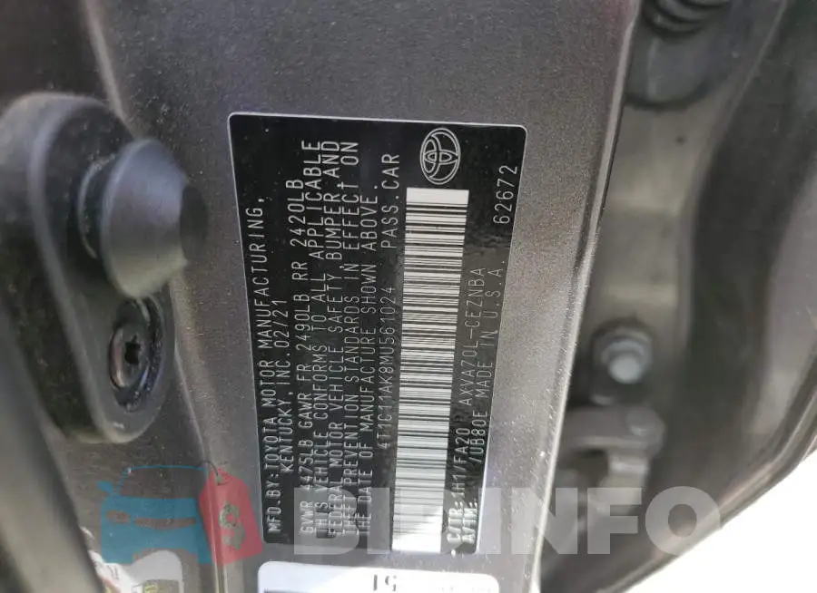 4T1C11AK8MU561024 Photo# 12