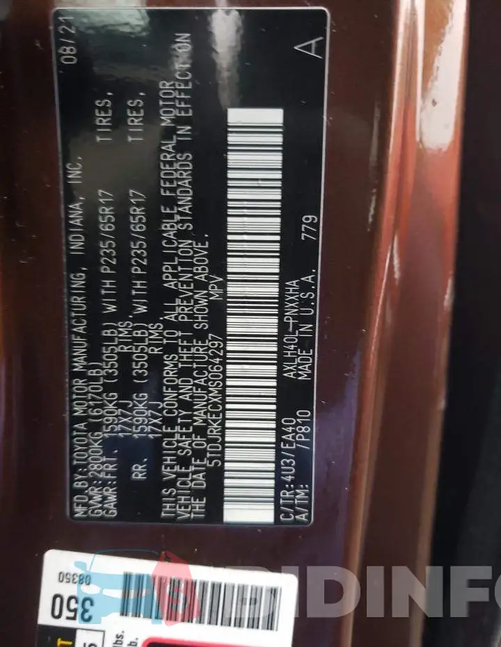 5TDJRKECXMS064297 Photo# 12
