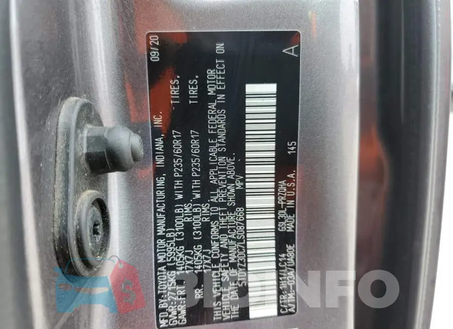 5TDYZ3DC7LS087668 Photo# 13