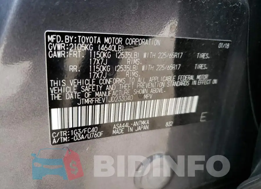 JTMRFREV1JD233040 Photo# 13