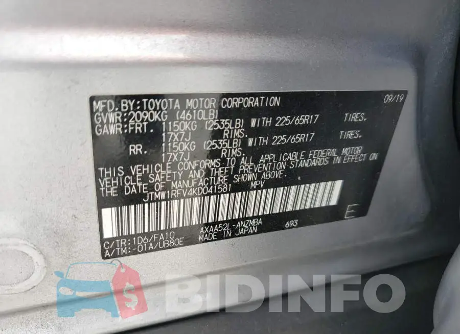 JTMW1RFV4KD041581 Photo# 13