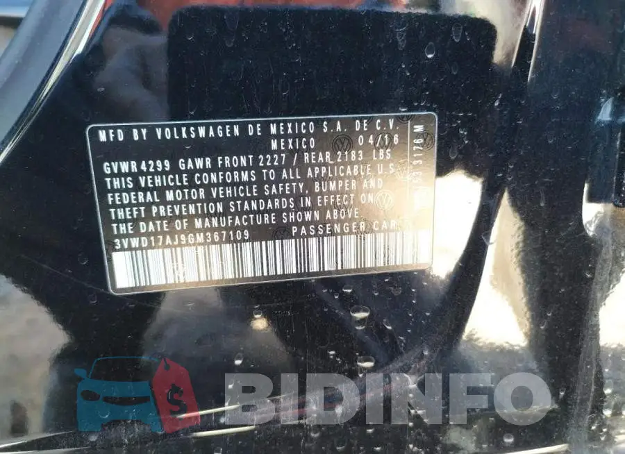 3VWD17AJ9GM367109 Photo# 12