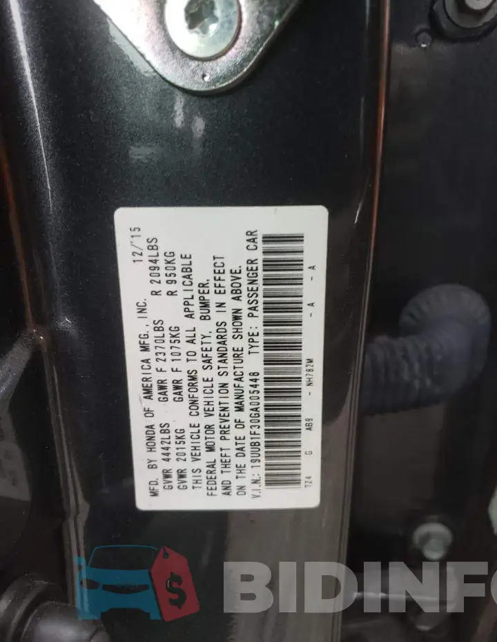 19UUB1F30GA005448 Photo# 10